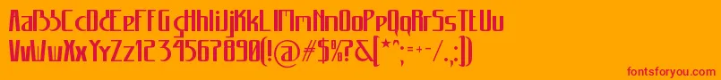フォントCarannorov – オレンジの背景に赤い文字