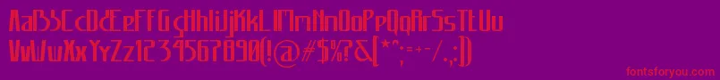 フォントCarannorov – 紫の背景に赤い文字