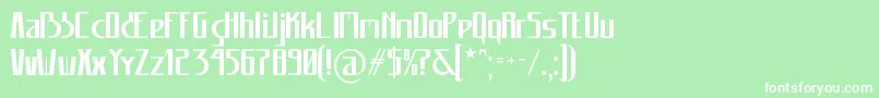 フォントCarannorov – 緑の背景に白い文字
