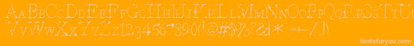 InterimSmallcaps Font – Pink Fonts on Orange Background