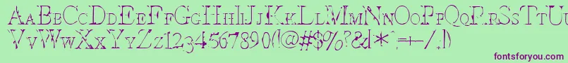 InterimSmallcaps Font – Purple Fonts on Green Background