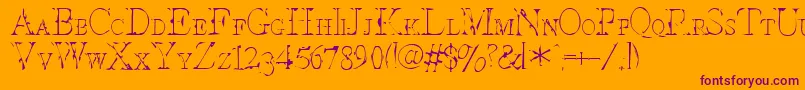 InterimSmallcaps Font – Purple Fonts on Orange Background