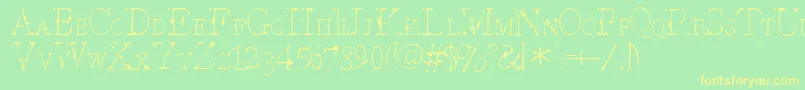 InterimSmallcaps Font – Yellow Fonts on Green Background