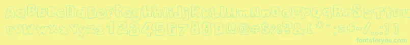 ChristmasCookies Font – Green Fonts on Yellow Background