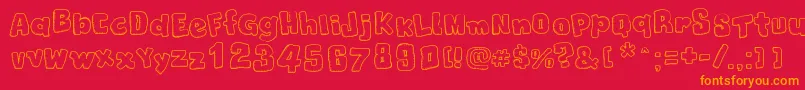 ChristmasCookies Font – Orange Fonts on Red Background