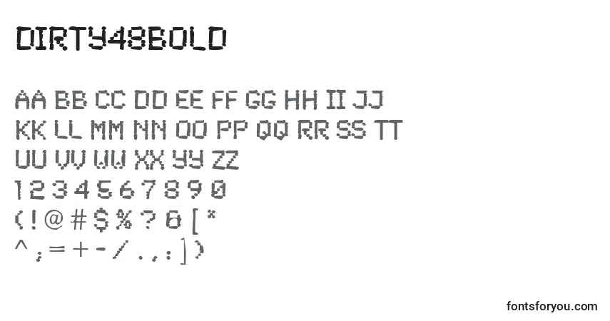 Dirty48Boldフォント–アルファベット、数字、特殊文字