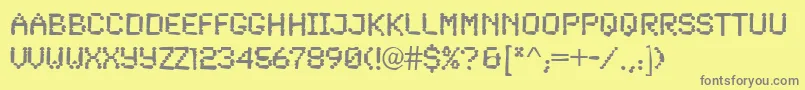 Dirty48Bold Font – Gray Fonts on Yellow Background