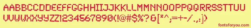 Dirty48Bold Font – Red Fonts on Yellow Background