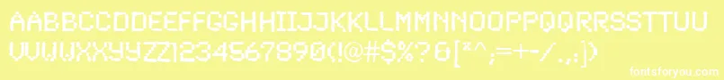 フォントDirty48Bold – 黄色い背景に白い文字