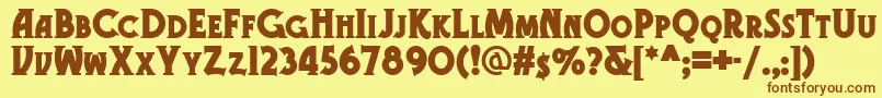 Gramophone Font – Brown Fonts on Yellow Background