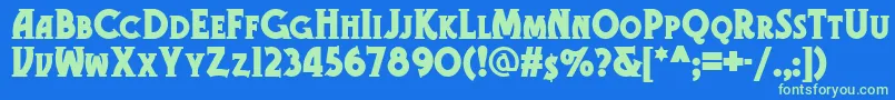 Gramophone Font – Green Fonts on Blue Background