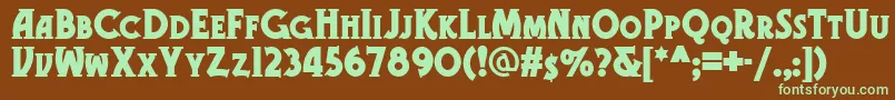 Gramophone-fontti – vihreät fontit ruskealla taustalla