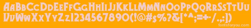 Gramophone Font – Pink Fonts on Orange Background