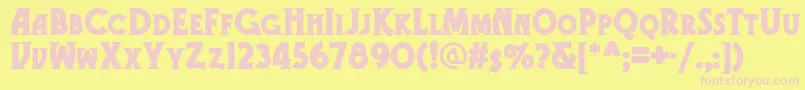 Gramophone Font – Pink Fonts on Yellow Background