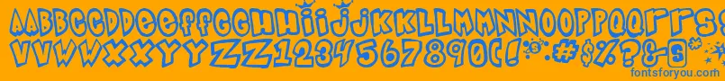 Indigojo Font – Blue Fonts on Orange Background