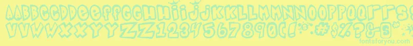 Indigojo Font – Green Fonts on Yellow Background