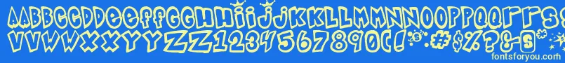 Indigojo Font – Yellow Fonts on Blue Background