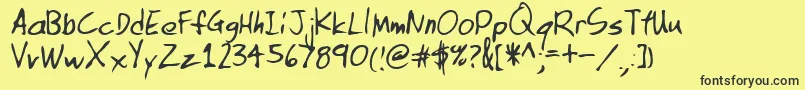 OrindaRegular-fontti – mustat fontit keltaisella taustalla