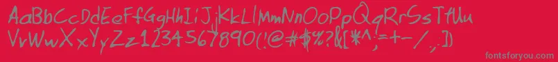 OrindaRegular Font – Gray Fonts on Red Background