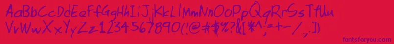 OrindaRegular Font – Purple Fonts on Red Background