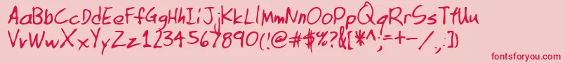 OrindaRegular-Schriftart – Rote Schriften auf rosa Hintergrund