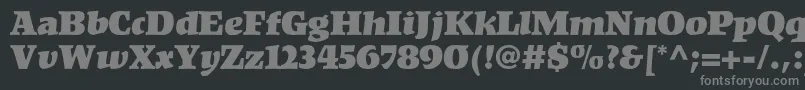 フォントKompaktltstd – 黒い背景に灰色の文字