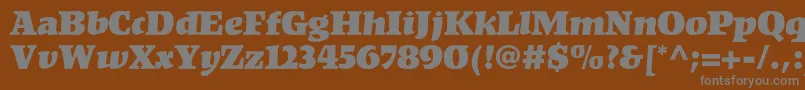 フォントKompaktltstd – 茶色の背景に灰色の文字