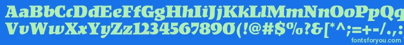 Kompaktltstd Font – Green Fonts on Blue Background