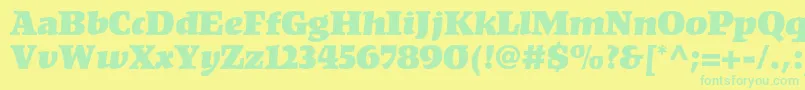 Kompaktltstd Font – Green Fonts on Yellow Background