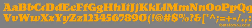 フォントKompaktltstd – オレンジの文字は灰色の背景にあります。