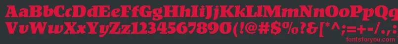 Kompaktltstd Font – Red Fonts on Black Background