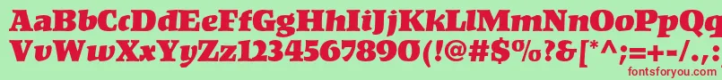 Kompaktltstd Font – Red Fonts on Green Background