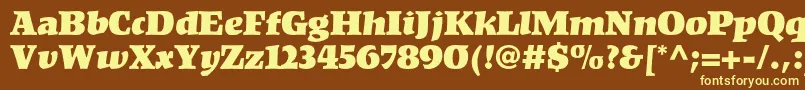 Шрифт Kompaktltstd – жёлтые шрифты на коричневом фоне