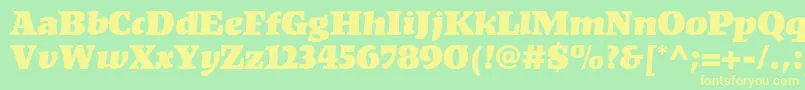 Kompaktltstd Font – Yellow Fonts on Green Background