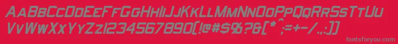 NorfolkItalic-fontti – harmaat kirjasimet punaisella taustalla
