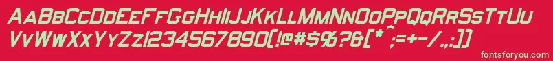 フォントNorfolkItalic – 赤い背景に緑の文字