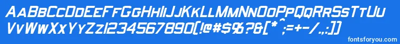 NorfolkItalic-Schriftart – Weiße Schriften auf blauem Hintergrund
