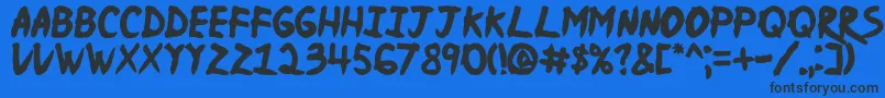 Njnaruto Font – Black Fonts on Blue Background