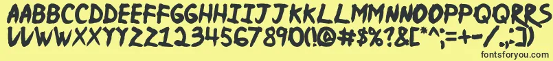 Njnaruto Font – Black Fonts on Yellow Background