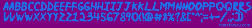 Njnaruto Font – Blue Fonts on Purple Background