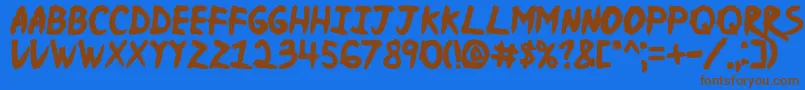 Njnaruto Font – Brown Fonts on Blue Background