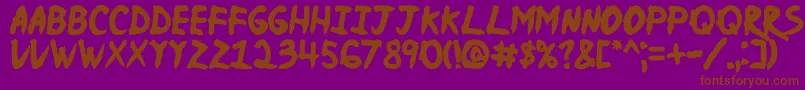 Njnaruto Font – Brown Fonts on Purple Background