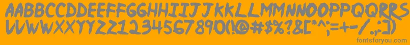 Njnaruto Font – Gray Fonts on Orange Background