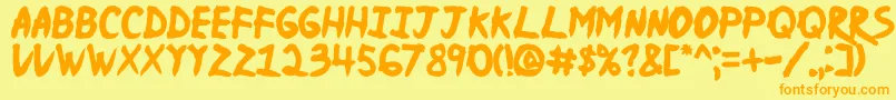 Njnaruto Font – Orange Fonts on Yellow Background