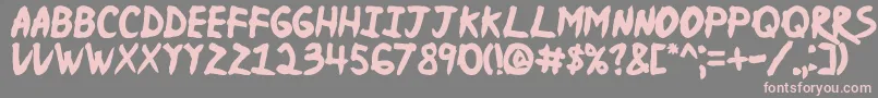 Njnaruto Font – Pink Fonts on Gray Background