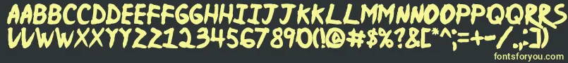 Njnaruto Font – Yellow Fonts on Black Background