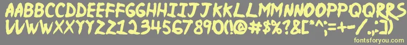 Njnaruto Font – Yellow Fonts on Gray Background