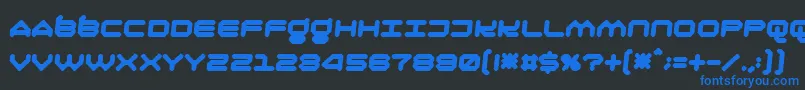 Oliray41Italica Font – Blue Fonts on Black Background