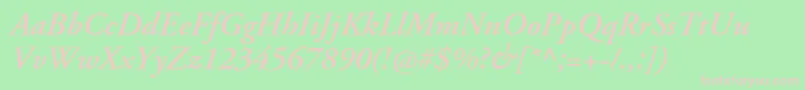 AgaramondproSemibolditalic Font – Pink Fonts on Green Background