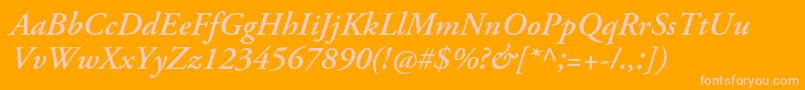 AgaramondproSemibolditalic Font – Pink Fonts on Orange Background